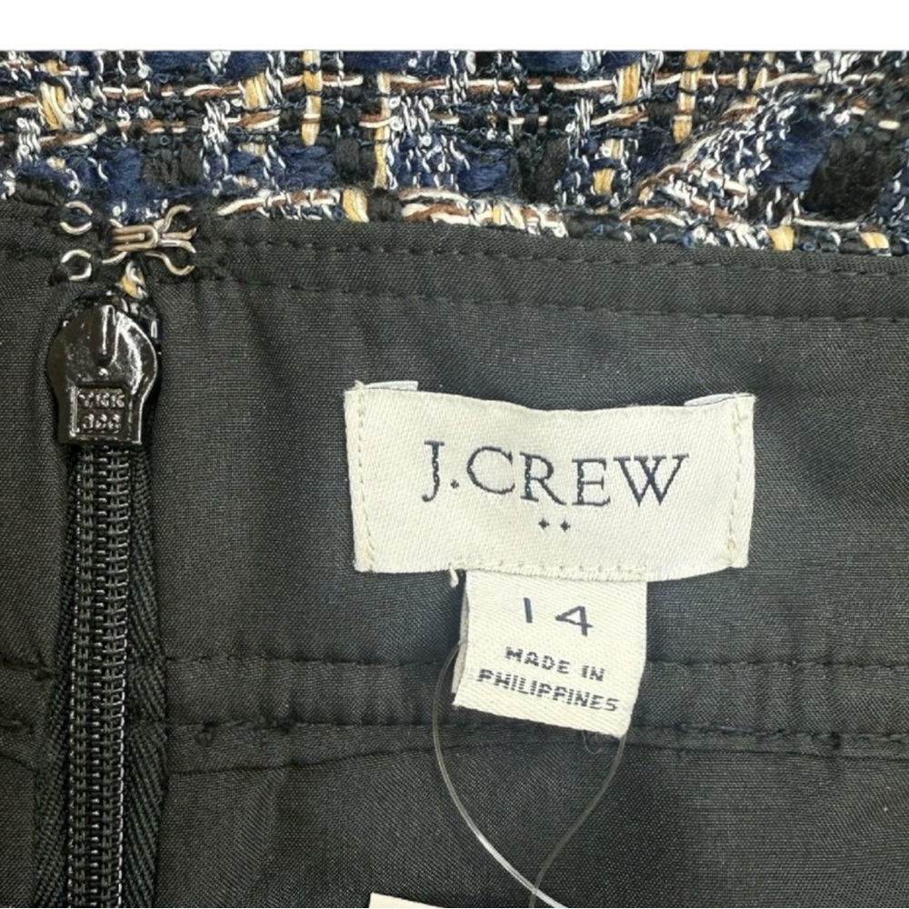 J. Crew Navy Tweed Skirt Size 14 O0705 - Picture 5 of 11